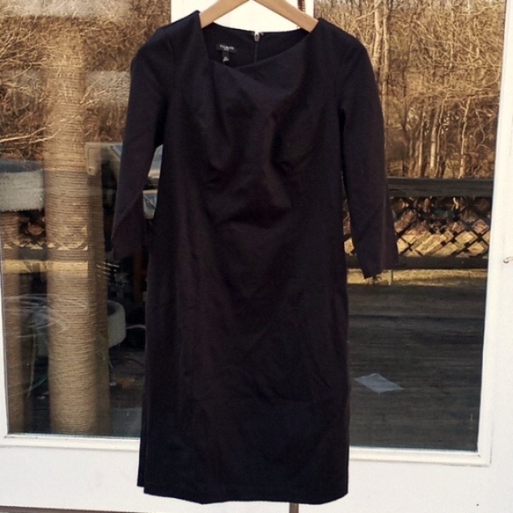 Brand New Talbots Black Ponte Knit 3/4 Sleeve Dress Size 6P